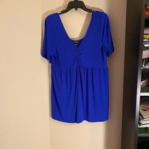 Torrid babydoll top electric blue like new. Size 2